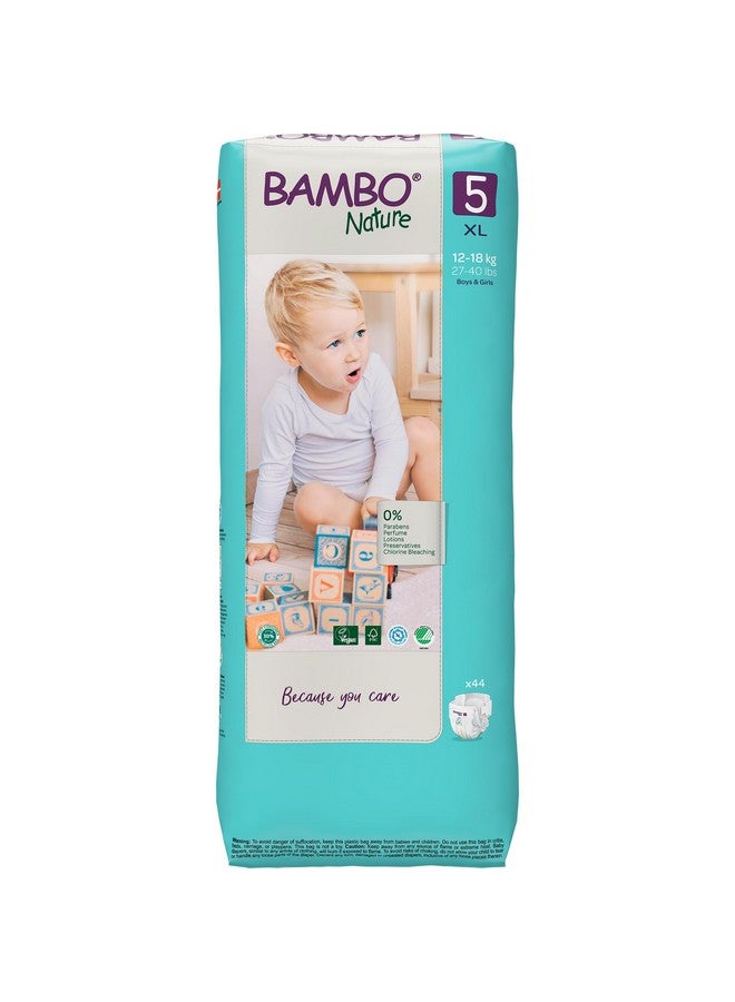 BAMBO NATURE حفاضات أطفال مميزة - حجم XL (12-18 كجم)، 44 قطعة، للأطفال الصغار - فائقة الامتصاص مع مؤشر الرطوبة، أبيض - Image 1