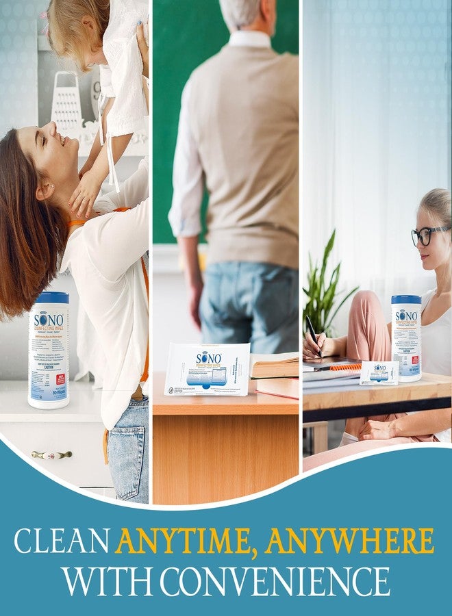 SONO Disinfecting Wipes - 80 Count (Canister of 1) and 60 Count (Pack of 3) + Sanitizer, Medical-Grade, Alcohol-Free, No Bleach, Gentle & Effective Multi-Surface Cleaning Solution - Image 5