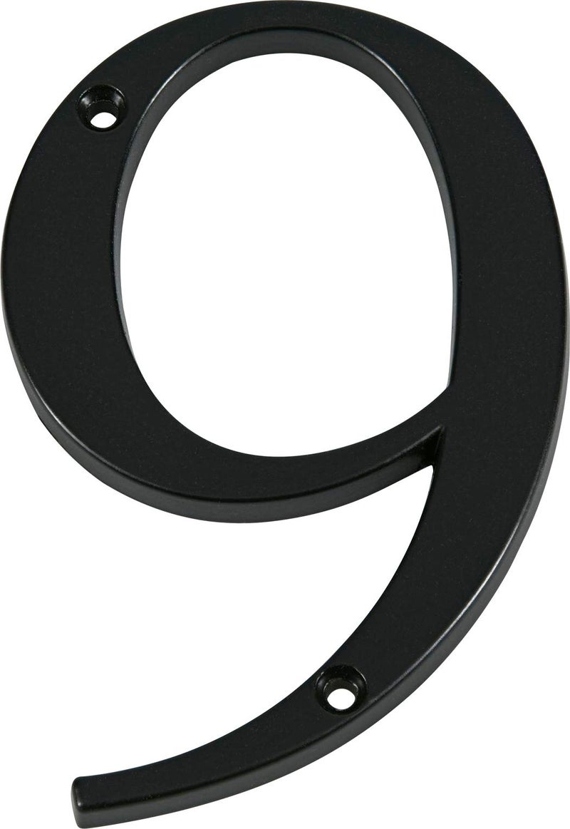 Hillman Distinctions 843149 Black Flush-Mount 4-Inch House Number 9 - Image 1