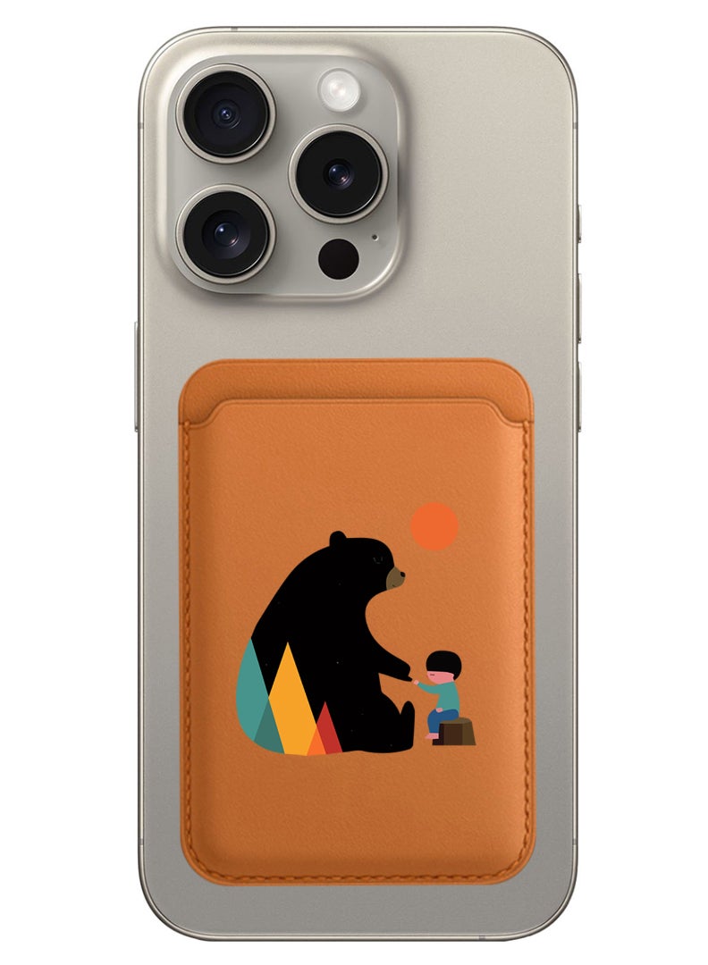 Theodor Magnetic Wallet, Compatible with MagSafe Wallet, for iPhone Wallet, for iPhone 16/15/14/13/12 Series, Not for iPhone 13/12 mini, 3 Card Holder, Vegan Leather, Brown - Promise - Image 1