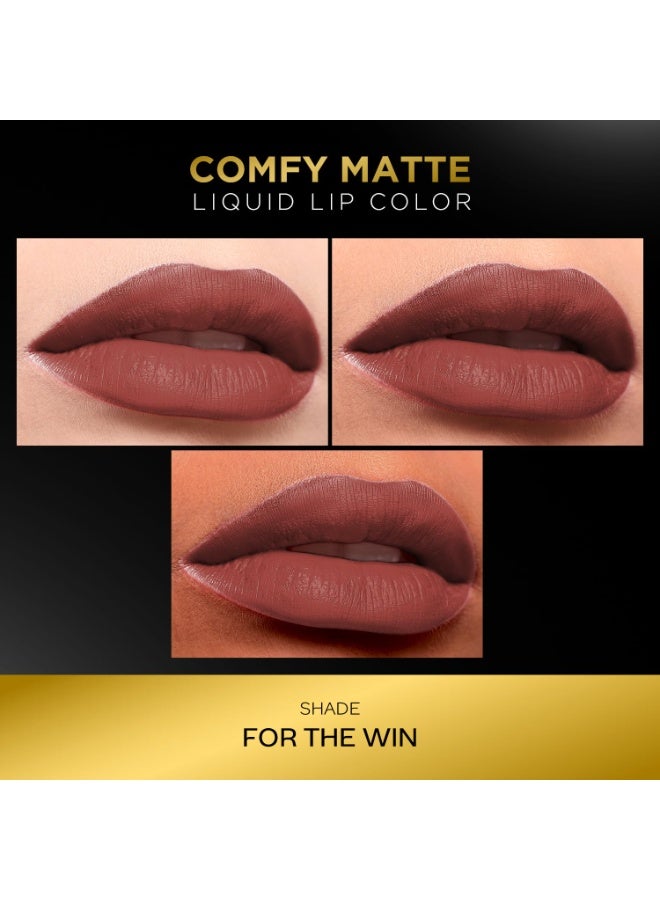 Facescanada FACES CANADA Comfy Matte Liquid Lipstick - For The Win 08, 3.8 ml | Comfortable 10HR Longstay | Intense Matte Color | Almond Oil & Vitamin E Infused | Super Smooth | No Dryness | No Alcohol - Image 4