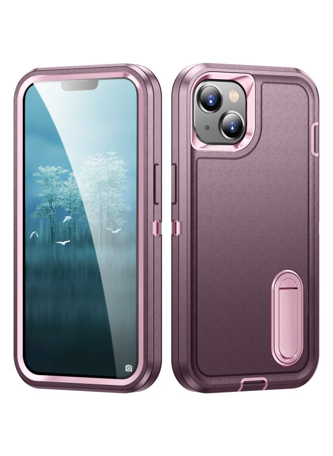 Generic - European And American For Iphone16 Pro Max Phone Case Armor Drop-resistant Creative Protective Case For Defending Three-proof Bracket-Color:Purple + Powder-Applicable Model:IP16 PLUS - Image 1