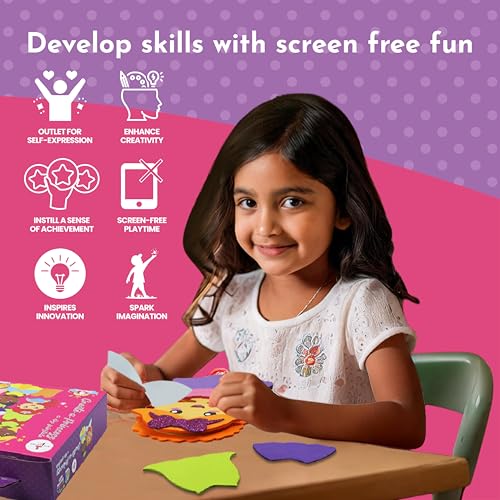 Kalakaram Foam Create-A-Princess DIY Art & Craft Kit Mess-Free Creative Activity For Kids,Princesses Art Kit,Gifts For Girls & Boys Ages 4,5,6,7,8,9,Fun DIY Craft Kits For Children,Multicolour - Image 5