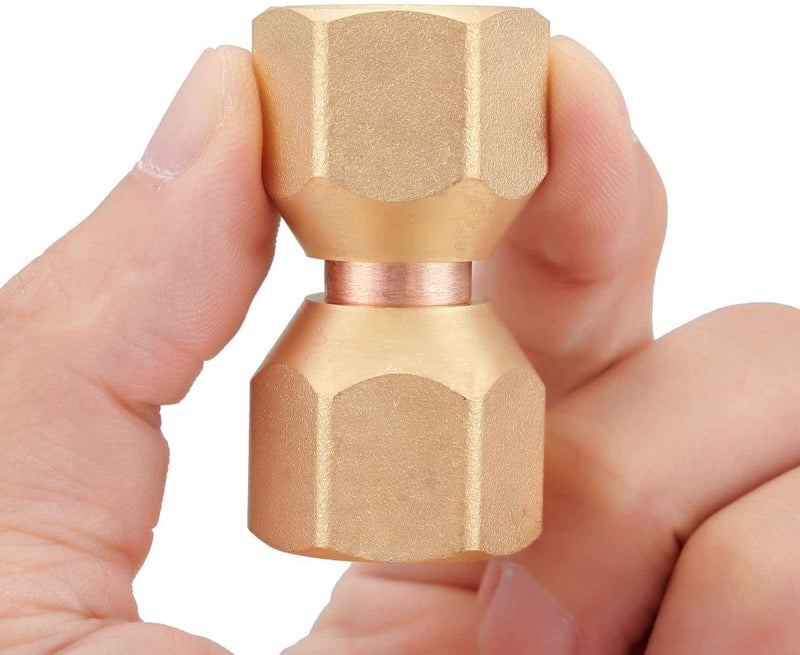 Minimprover 2 PCS Brass 1/2" Female Flare Swivel Adapter, Tube Fitting, Valve Connector - Image 2