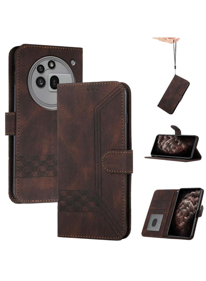 S-TOP Case For Nothing Phone 3a Pro Cubic Skin Feel Flip Leather Phone Case - Image 1