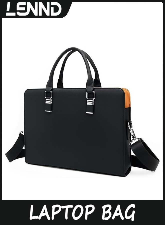 LENND Leather Laptop Bag,Men Business Bag Leather Laptop Bag,Laptop Case Briefcase Shoulder Computer Bag for Men - Image 1