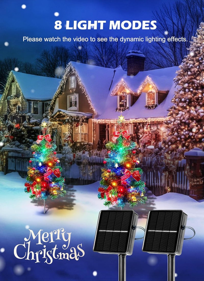 Brightown Brightown Solar Christmas Tree Outdoor 2 Packs 315 Inch Solar Christmas Decorations Outdoor Yard Xmas Pathway Christmas Trees Sidewalk Driveway Walkway Grave Cemetery  - Image 3