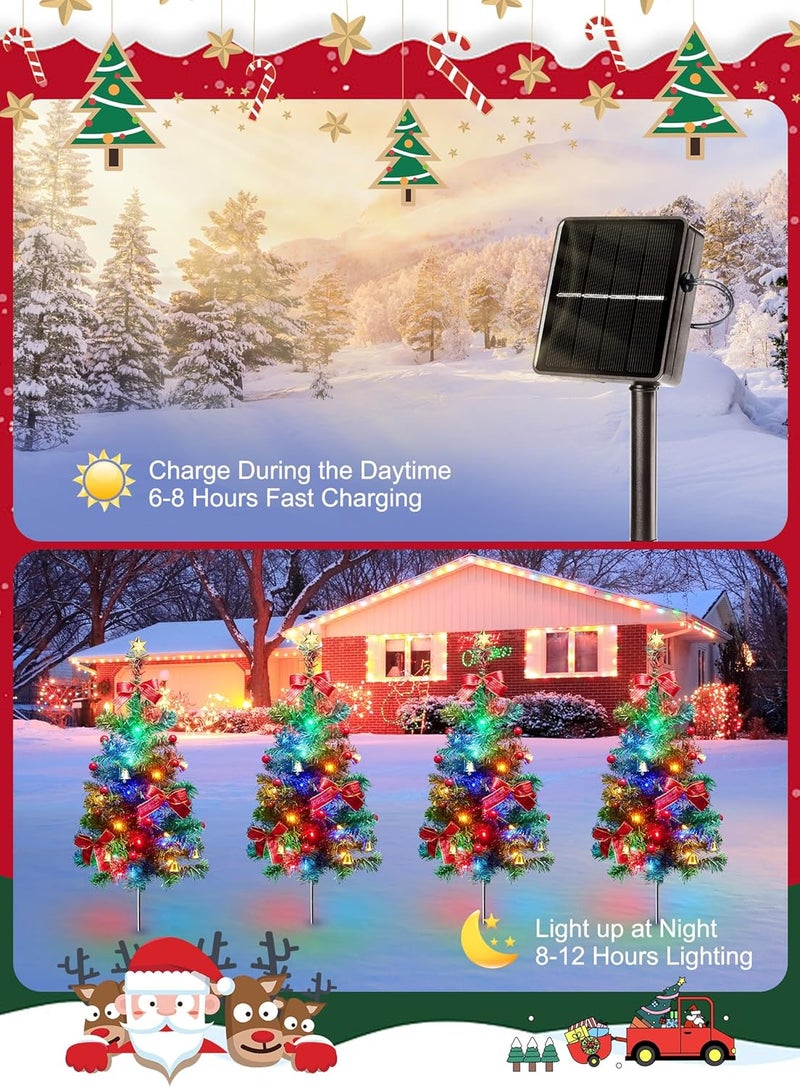 Brightown Brightown Solar Christmas Tree Outdoor 2 Packs 315 Inch Solar Christmas Decorations Outdoor Yard Xmas Pathway Christmas Trees Sidewalk Driveway Walkway Grave Cemetery  - Image 5