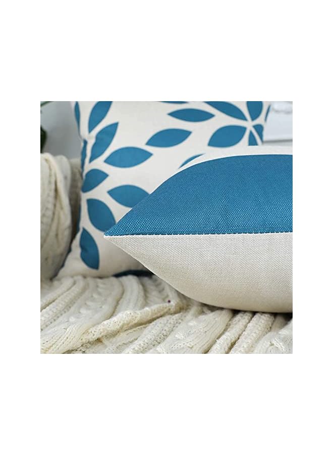 KASTWAVE Throw Pillow Cover s 4 Pcs Cotton Linen Farmhouse Home Decor Square Geometric Abstract Accent Pillow Cover  Decorative Cushion Modern Outdoor Indoor Pillow Case for Couch Sofa Chair (16*16") - Image 4