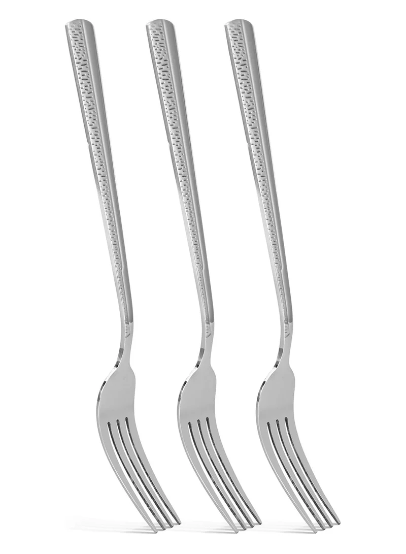 فيسمان 3-Piece Dinner Fork 20cm, Stainless Steel Cutlery Set Flor Series
