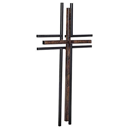 Dicksons Galvanized Look Double Layer 16 inch Decorative Metal Decorative Hanging Wall Cross - Image 3