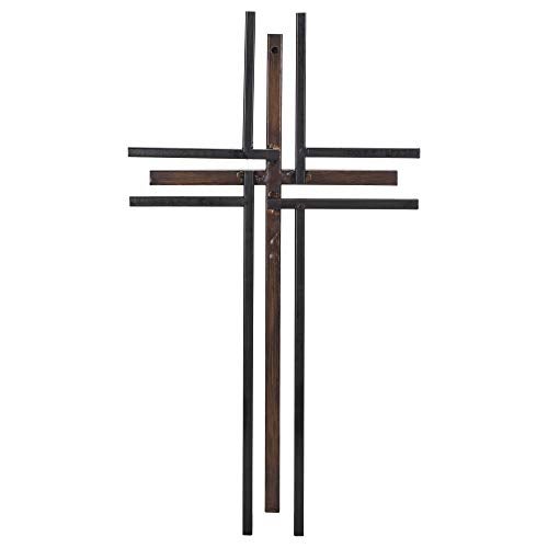 Dicksons Galvanized Look Double Layer 16 inch Decorative Metal Decorative Hanging Wall Cross - Image 4