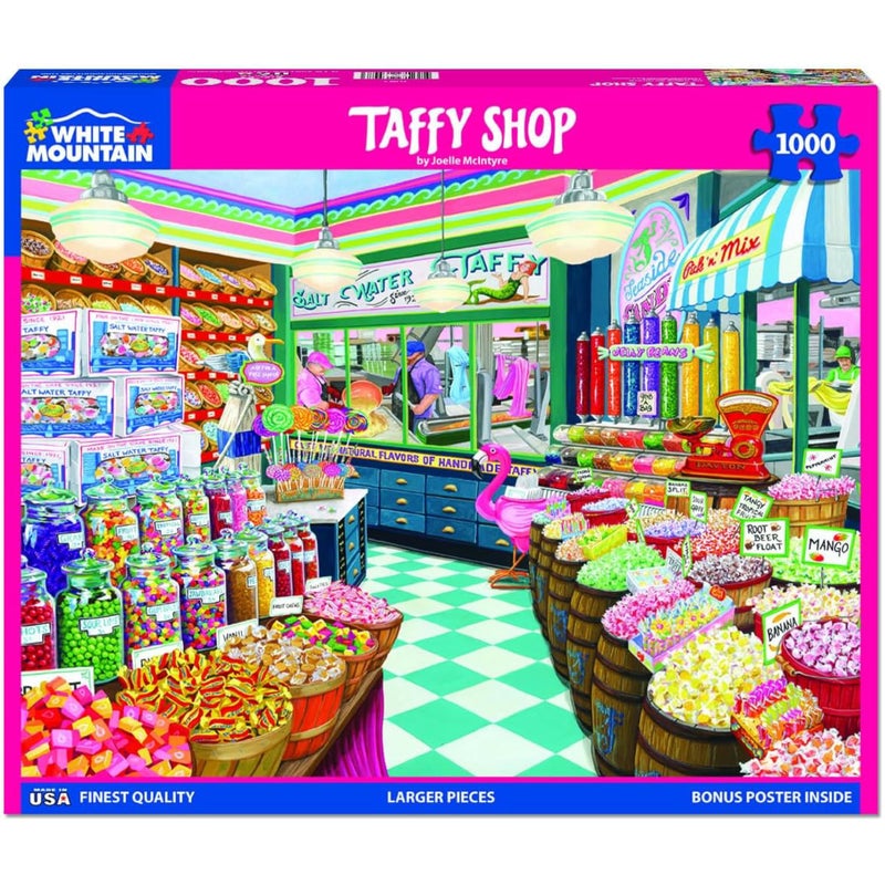 White Mountain Taffy Shop Puzzle 1000 Piece Vintage Jigsaw Puzzles for Adults and Families - Image 1