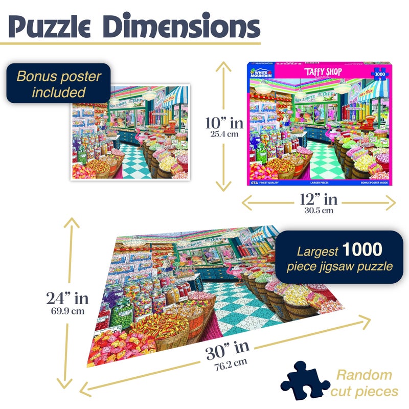White Mountain Taffy Shop Puzzle 1000 Piece Vintage Jigsaw Puzzles for Adults and Families - Image 2