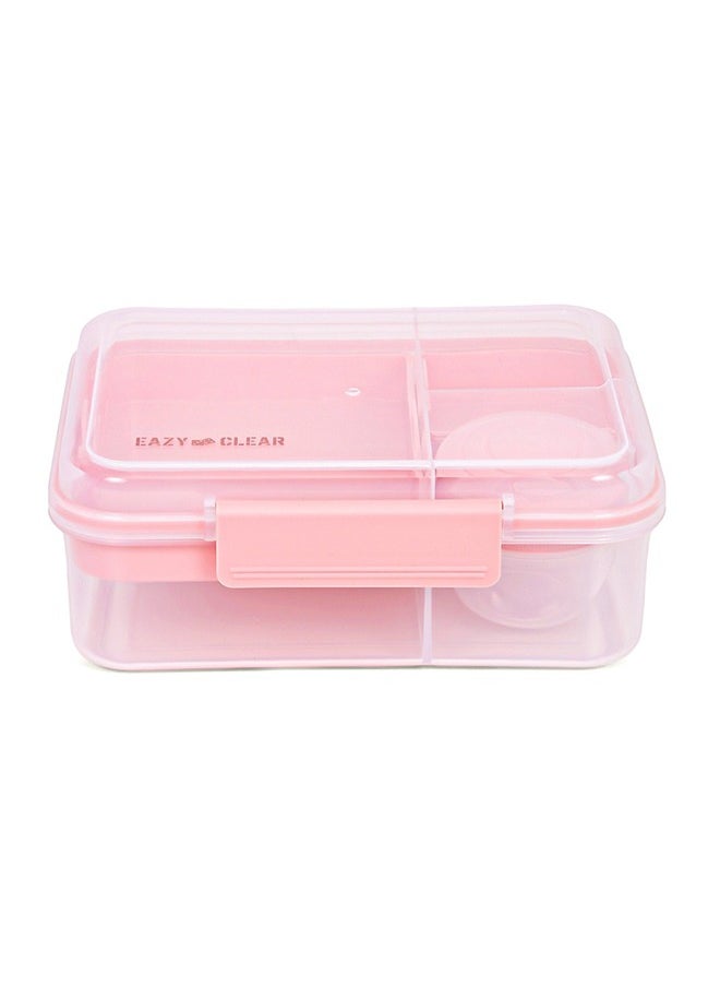Eazy Kids 3/4/5 Compartment Convertible 1650ml Bento Lunch Box With 150ml Gravy Bowl - Pink  - Image 4
