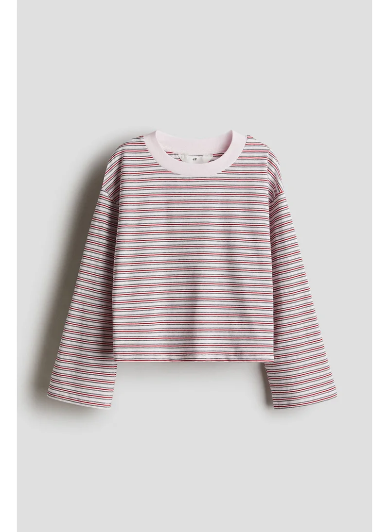اتش اند ام Long-sleeved cotton jersey top