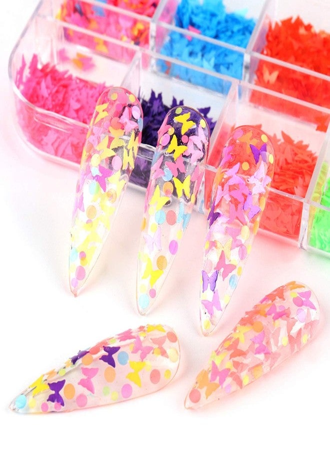 GOLD MAX 12 Colors 3D Butterfly Nail Sequins Luminous Butterflies Nail Art Design Holographic Butterflies Shape Flakes for Nail Decorations Sparkle Colorful Confetti Glitters Sheets Nails Art Accessories - Image 2