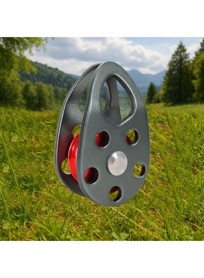 Gray Red Aluminum Alloy Pulley High Strength Wear Resistant for Material Handling Weightlifting - Image 1