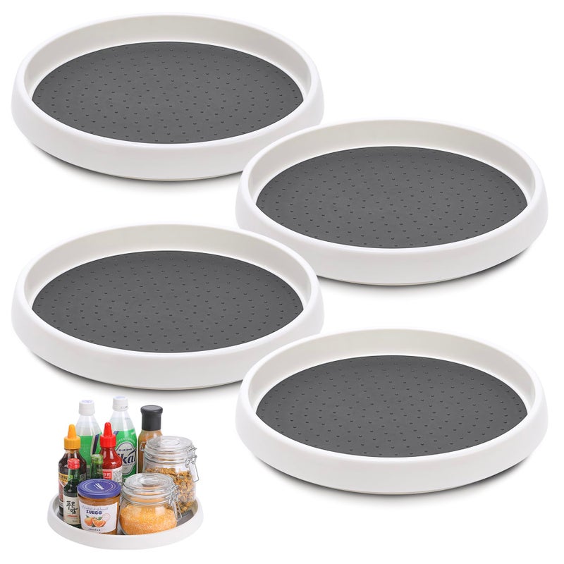 CiWiVOKi Lazy Susan Turntable, Set of 4, 10 Inch Non-Skid Lazy Susan Organizer for Cabinet, Pantry Organization, Kitchen Storage, Bathroom Sink Cabinet, Refrigerator, Countertop, Spice Rack (4 Pack 10 in) - Image 1