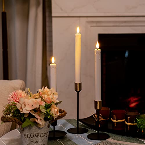 Homemory 24 Pcs White Flameless Taper Candles with Remote Timer Lifelike Taper Candles Battery Operated with Flickering Light Plastic Led Candlesticks Christmas Home Wedding Decor 96 Inches - Image 3