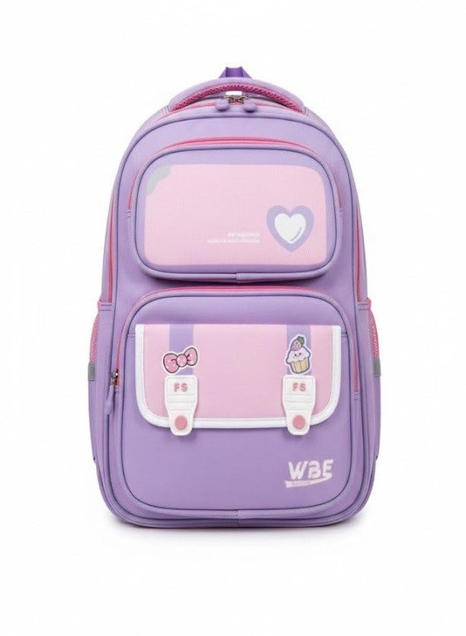 CARAXIS School Bags for Unisex 2-12 Year Stylish Durable 3D Backpack Shoulder School Bags for Unisex Birthday Gift for children,School Bag Foldable Bag Waterproof (Casual Purple) - Image 1