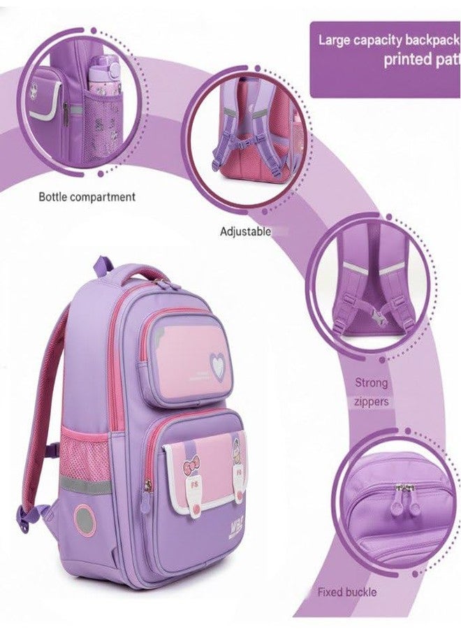 CARAXIS School Bags for Unisex 2-12 Year Stylish Durable 3D Backpack Shoulder School Bags for Unisex Birthday Gift for children,School Bag Foldable Bag Waterproof (Casual Purple) - Image 4