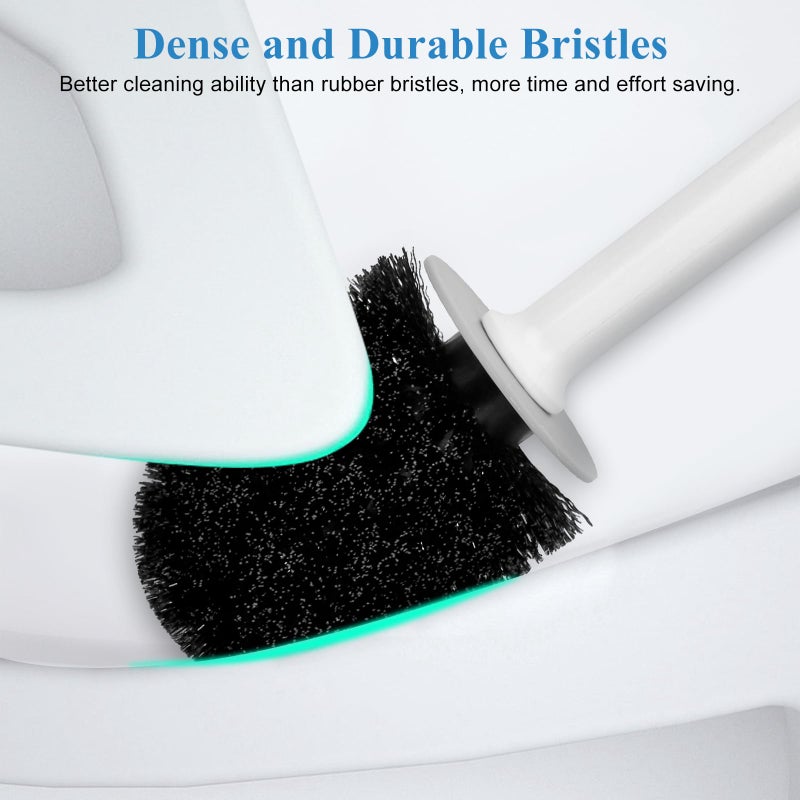 alpsnow Toilet Bowl Brush and Holder, Toilet Scrubber 2 Pack with Long Handle, Easy to Hide, Drip-Proof, Deep Cleaning - Image 5