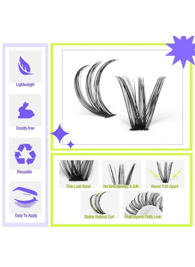 Alice - Lash Clusters Diy Lash Extensions 240Pcs 14-20Mm Individual Lashes Cluster Lashes Natural 40D D Curl Eyelash Extensions Faux Mink Individual Eyelashes - Image 1