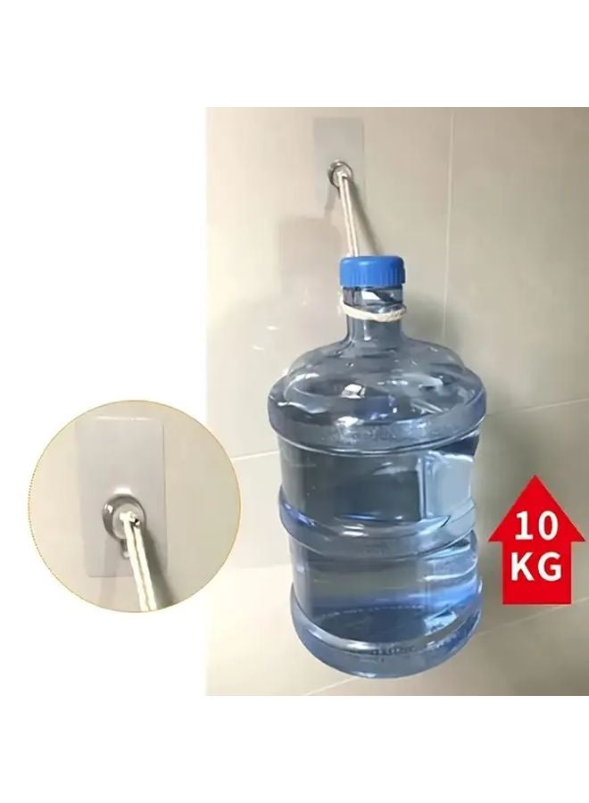 5 قطع خطافات حائط قابلة لإعادة الاستخدام بدون حفر، تحمل 22 رطلاً (05 كجم) للرفوف في المطبخ والحمام - Image 5
