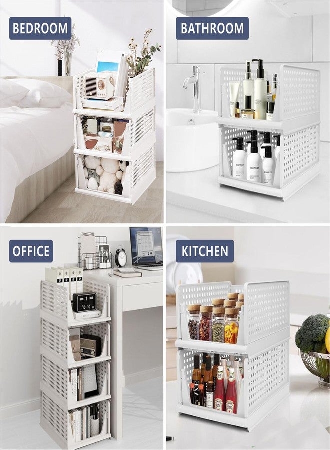 Aditya polymers Large Wardrobe Closet Organizers Pack of 3 | Foldable Stackable Clothes Storage Baskets | Adjustable Sliding Drawer Design | Space Saving Multipurpose Organizer for Cupboard Almirah - Image 2