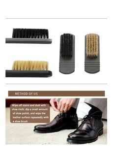 MileMelo 9Pcs Shoe Care Kit Polish Brush Cleaning Set For Leather Shoes Boots In Bag, Including Shoe Polishing Brushes, Polishing Kits and a Stylish Storage Bag Made of Black Synthetic Leather  - Image 5