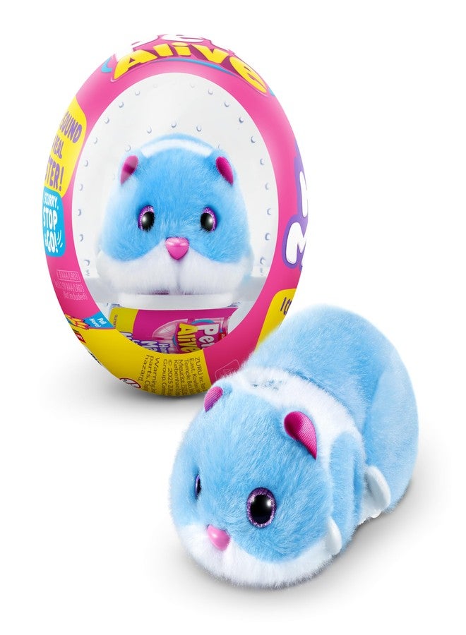 بيتس ألايف هامستر هامسترمانيا (أزرق) من زورو، حيوان أليف إلكتروني، أكثر من 20 صوتًا تفاعليًا، لعبة كرة هامستر للبنات والأطفال - Image 1