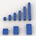 YUJHITP 100 Piece Blue Bricks Bulk Assortment Pack 9 Size Blue Classic Building Blocks Compatible with Lego Parts - Image 2