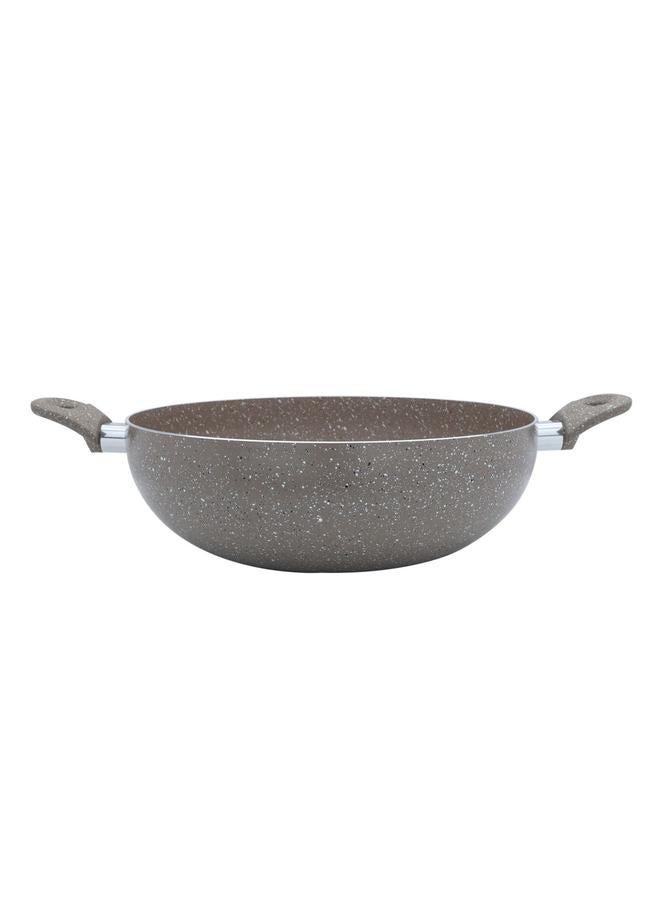 Rocky Granite Frying Pan 32 Cm Deep 2 Handles Beige - Image 2