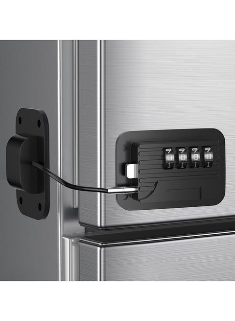 Fridge Lock, Upgraded Refrigerator Lock Combination, Freezer Lock for Upright Freezer, Cabinet Lock with Code for Child Safety, Refrigerator Lock for Kids, Black