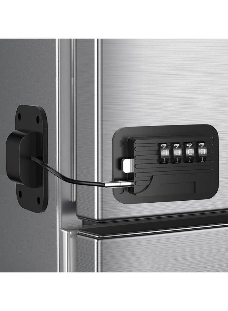 Bukela Fridge Lock, Upgraded Refrigerator Lock Combination, Freezer Lock for Upright Freezer, Cabinet Lock with Code for Child Safety, Refrigerator Lock for Kids, Black - Image 1