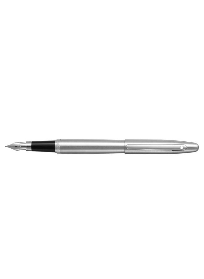 شيفر قلم حبر جاف Sheaffer VFM 9426 مطلي بالكروم المصقول مع حواف من الكروم | ريشة متوسطة | قلم كروم ممتاز  - Image 3