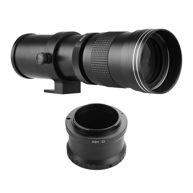 Camera MF Super Telephoto Zoom Lens F/8.3-16 420-800mm T Mount with NEX-mount Adapter Ring Universal 1/4 Thread Replacement for Sony NEX E-mount Camera NEX-5R NEX-3 NEX-C3 NEX-5N NEX-5C NEX-5R NEX-6 NEX-7 VG-10 VG-20 VG-30 VG-900 NEX-EA50 FS100 A6000 A7 A7S A7M2 A7R2 - Image 1