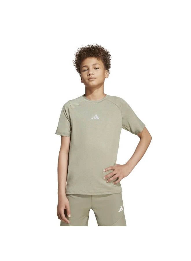Adidas J Gt Pz Tee Grey Training T-Shirts For Junior 5-6Y
