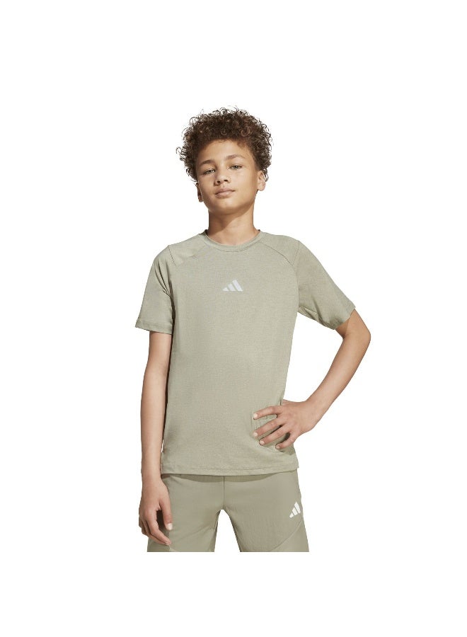 Adidas J Gt Pz Tee Grey Training T-Shirts For Junior 5-6Y - Image 2