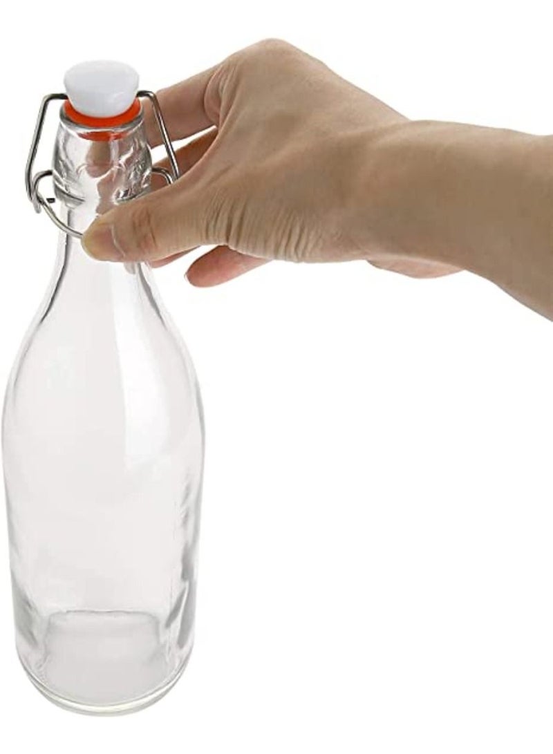 QUESERA Flip Top Glass Bottle  1 Liter  33 fl oz Set of 2  Swing Top Brewing Bottle with Stopper for Beverages - Image 2