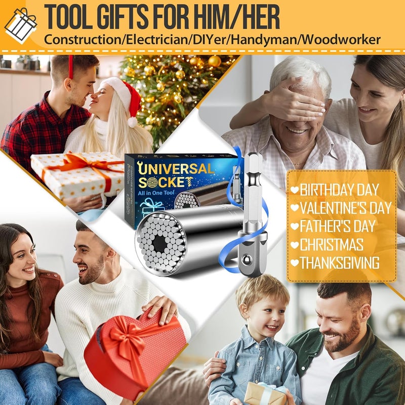 SOOFUN Super Universal Socket Tools Set - Power Drill Adapter Grip Socket for Men and Women - Cool Gadgets and Stocking Stuffers Ideas for Dad, Husband, Him - Image 2