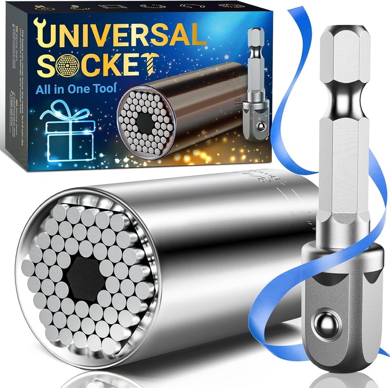 SOOFUN Super Universal Socket Tools Set - Power Drill Adapter Grip Socket for Men and Women - Cool Gadgets and Stocking Stuffers Ideas for Dad, Husband, Him - Image 1