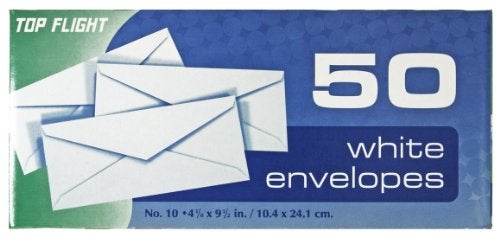 Top Flight #10 Boxed Envelopes, White, 50 Pack - Image 5