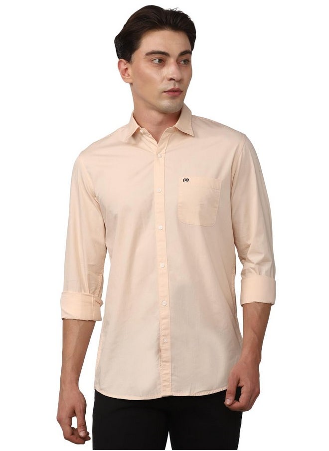 Peter England Peter England Men's Solid Slim Fit Shirt (PCSFSSLPH88169_Nude 39)  - Image 1