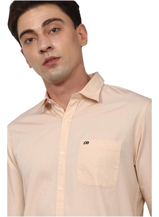 Peter England Peter England Men's Solid Slim Fit Shirt (PCSFSSLPH88169_Nude 39)  - Image 3