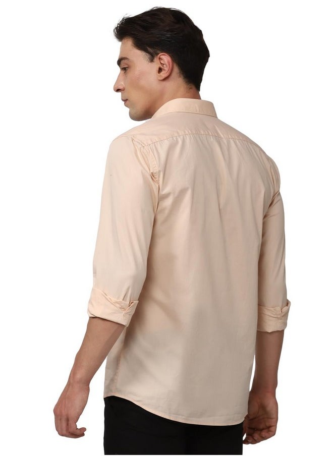 Peter England Peter England Men's Solid Slim Fit Shirt (PCSFSSLPH88169_Nude 39)  - Image 5