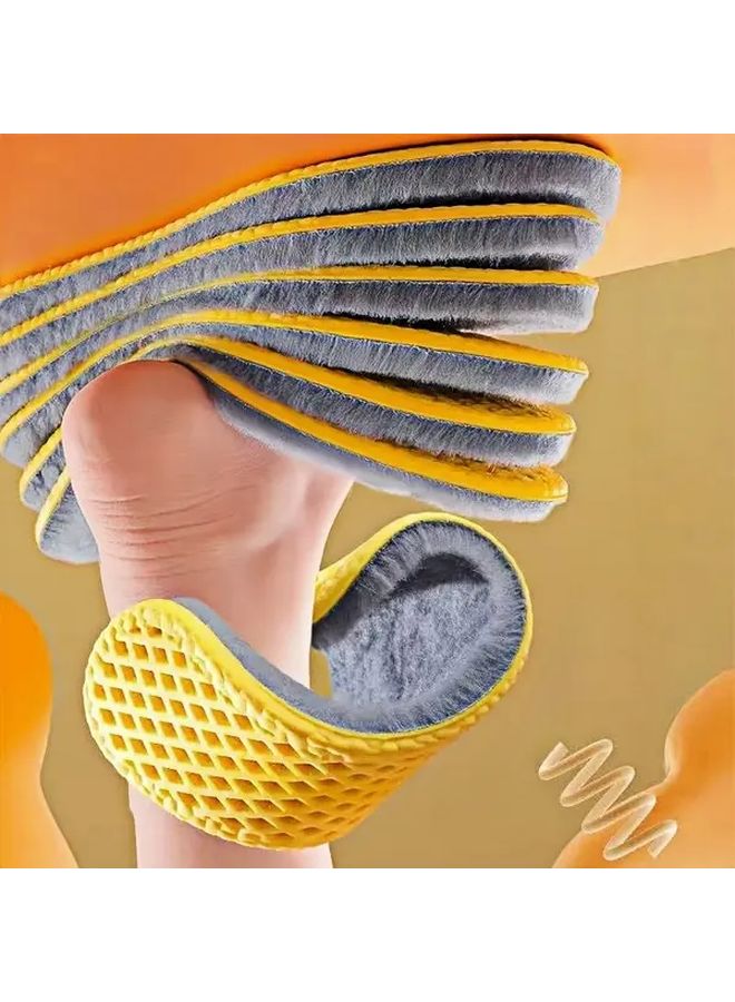 Gray 2pcs Thermal Insoles For Winter Breathable Non Slip Shoe Liners EU37 38 - Image 2