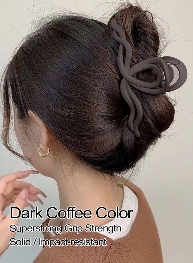 Black extra-large hair claw clip for thick hair, high-end sense shark clip, matte hair accessory—14cm