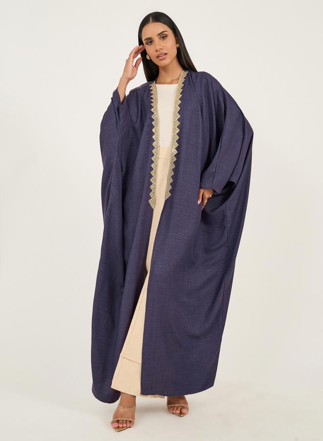 Styli Lace Detail Batwing Sleeve Abayac - Image 1
